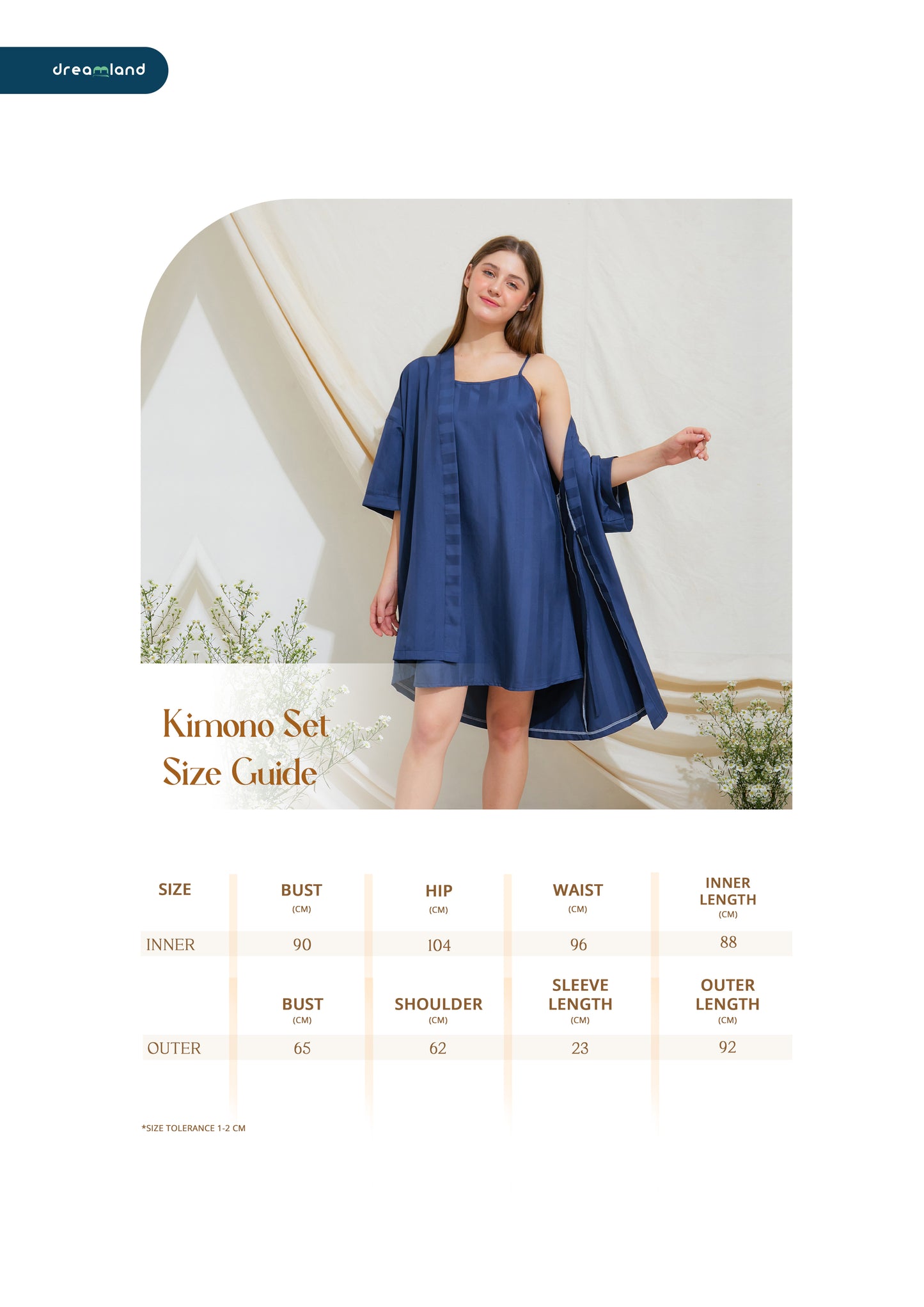 Women Dream in Silk Kimono Set in Sapphire