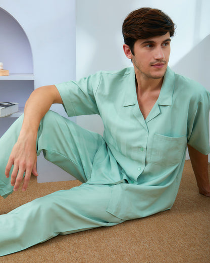 Men Dream in Silk Classic Style in Mint Green