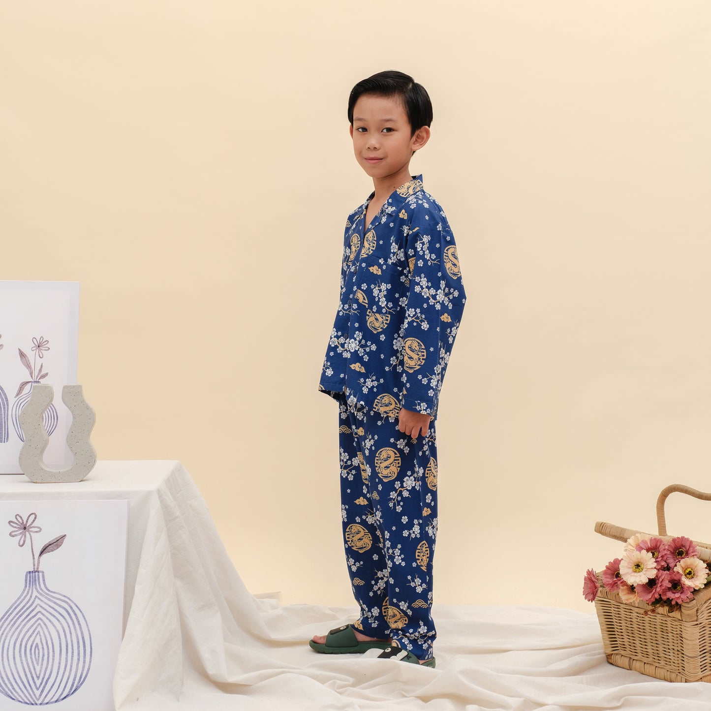 Children Lucky Dragon Cotton Pajama Set