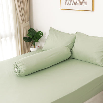 Sateen Touch Plain-dyed Fitted Sheet Set in Sage