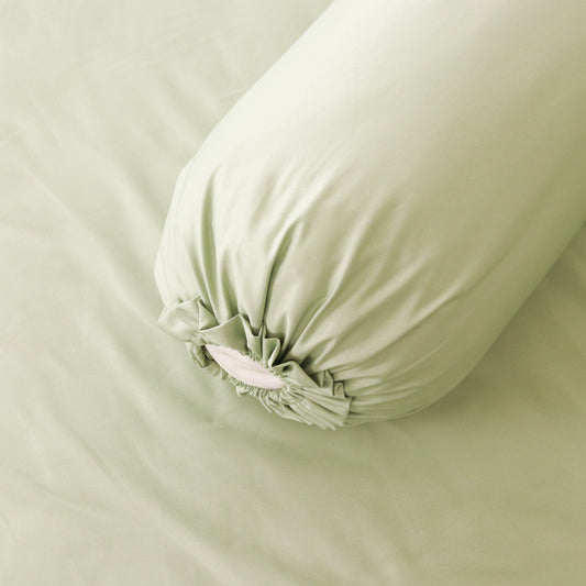 Sateen Touch Plain-dyed Bolster Case in Sage