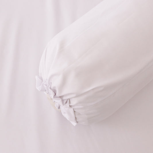 Sateen Touch Plain-dyed Bolster Case in White