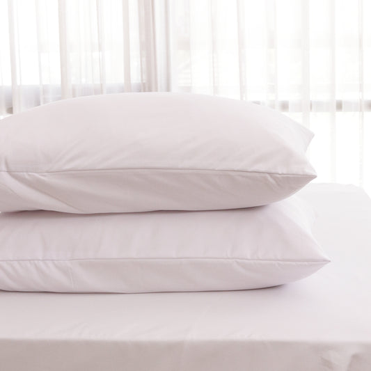 Sateen Touch Plain-dyed Pillow Case in White