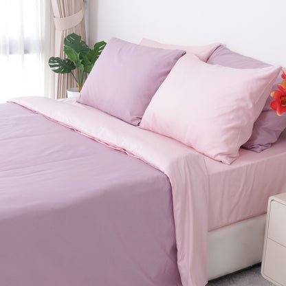 Sateen Touch Plain-Dyed Quilt Cover in 2 Colors (Lilac/ Light Rose)