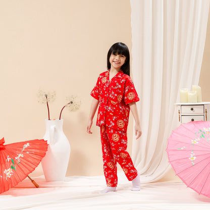 Girls' Lucky Dragon Cotton Pajama Set