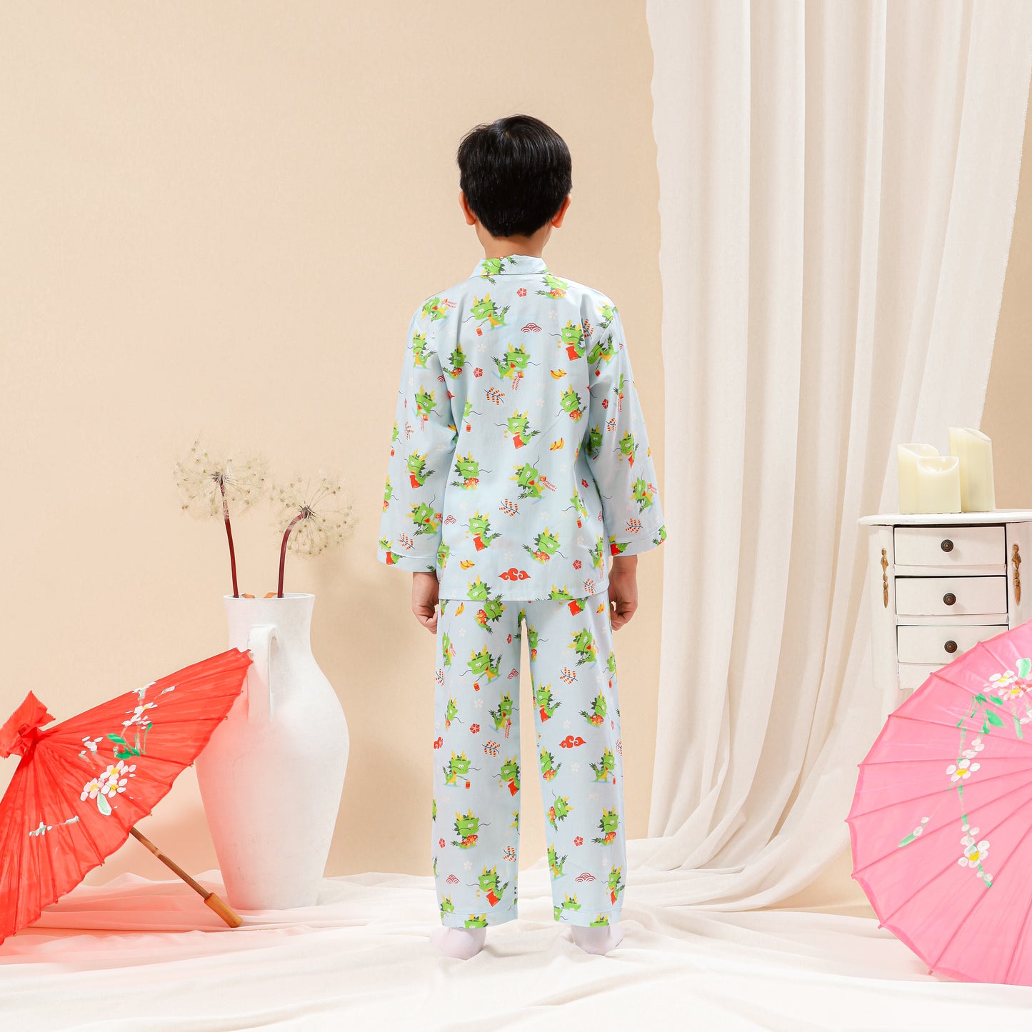 Ensemble pyjama en coton petit dragon pour enfants