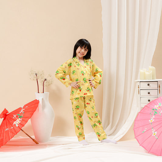 Girls' Little Dragon Cotton Pajama Set