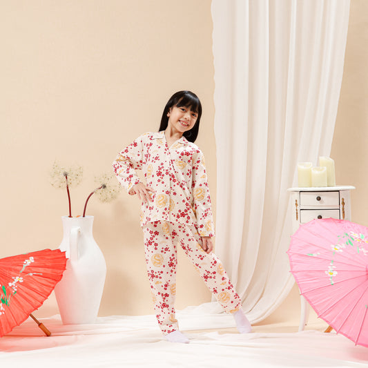 Ensemble de pyjama en coton Lucky Dragon pour fille