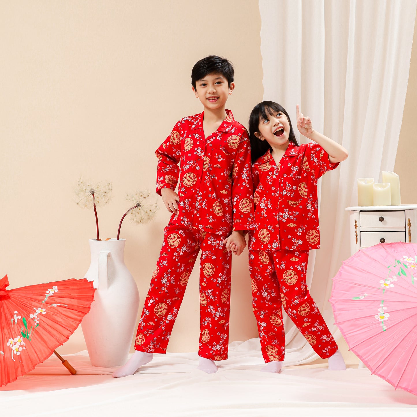 Children Lucky Dragon Cotton Pajama Set