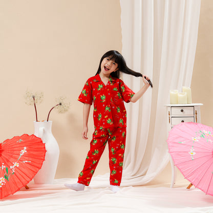 Girls' Little Dragon Cotton Pajama Set