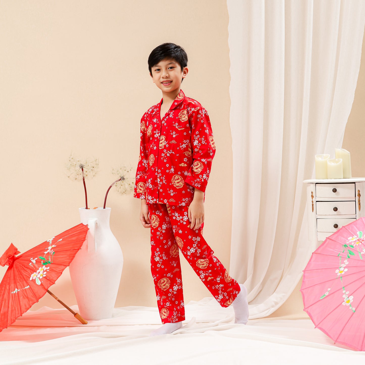 Children Lucky Dragon Cotton Pajama Set