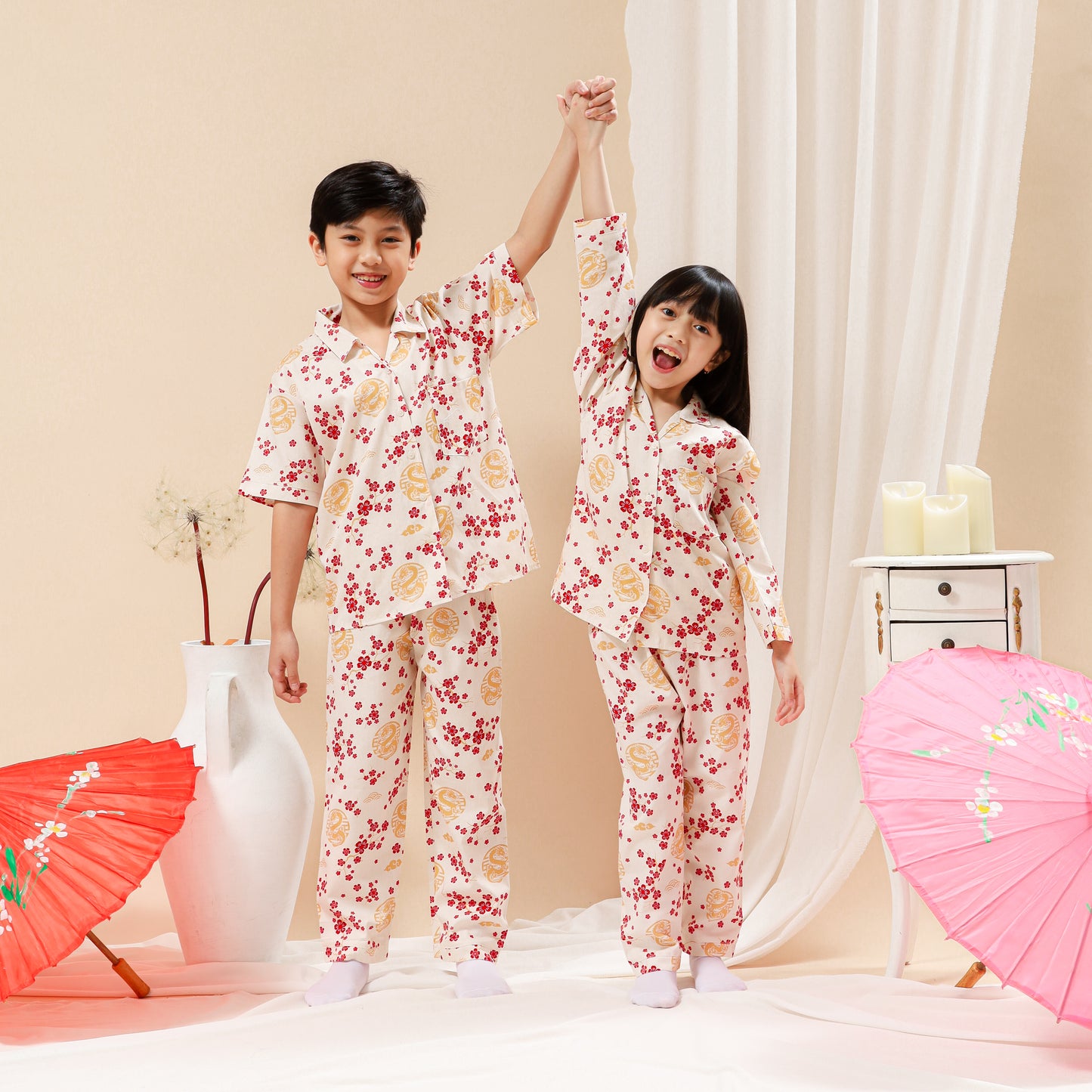 Children Lucky Dragon Cotton Pajama Set