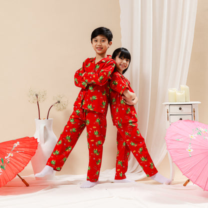 Children Little Dragon Cotton Pajama Set