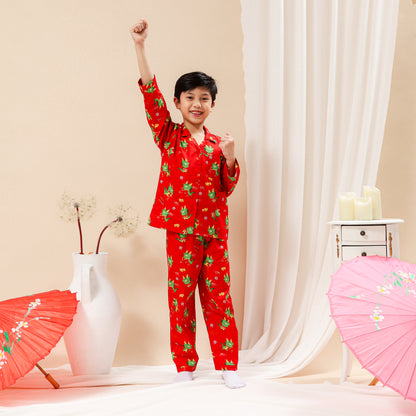 Children Little Dragon Cotton Pajama Set