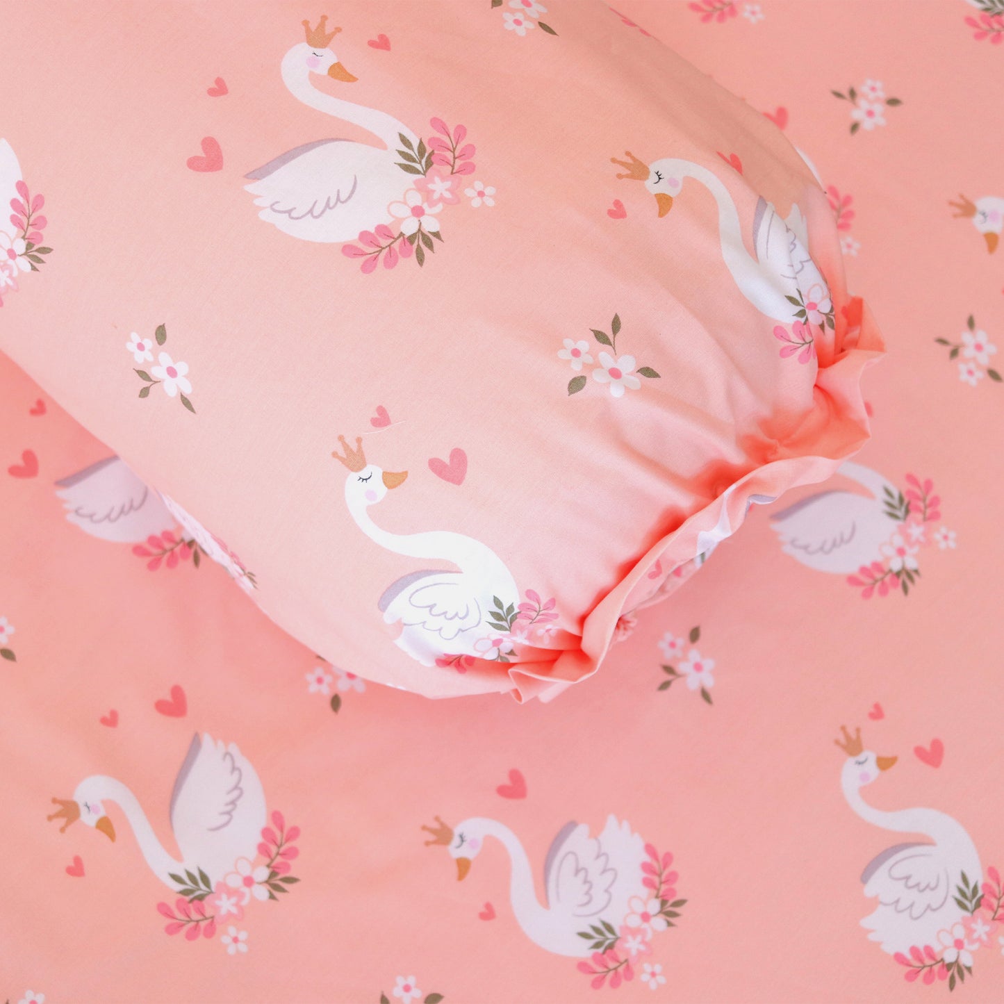 Swan Flower Princess Bedding Set