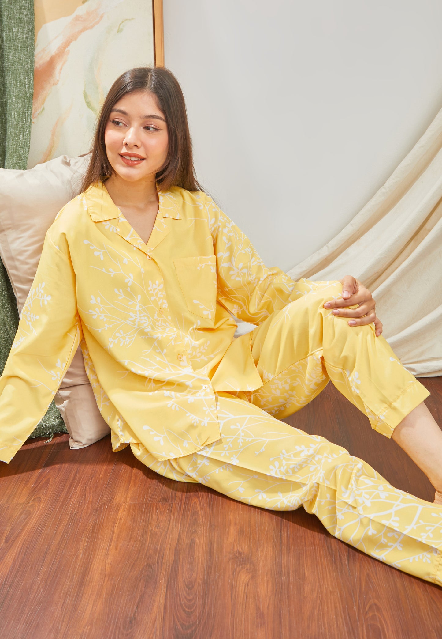 Jeju Memory Classic Style Nightwear in Butter