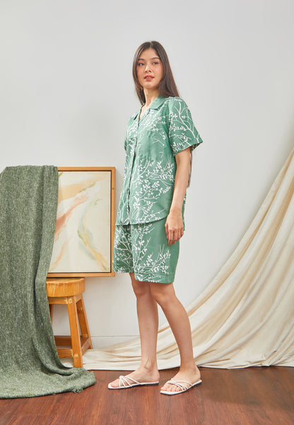 Jeju Memory Classic Style Nightwear in Sage