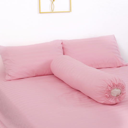 Sateen Touch Fitted Sheet Set in Light Rose