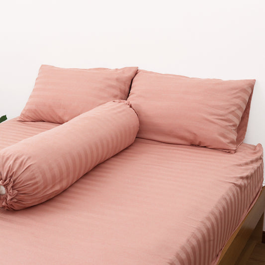 Sateen Touch Fitted Sheet Set in Mauve