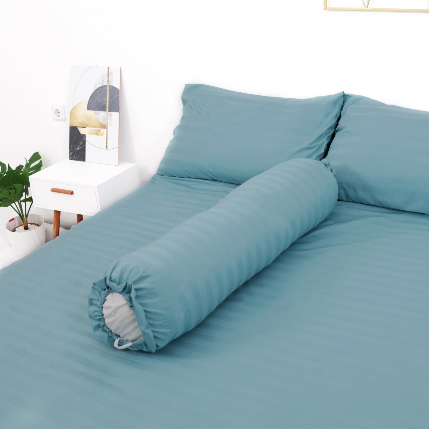 9.9% PROMO 20% OFF AT CHECKOUT Sateen Touch Bedding Set Bundle in Misty Blue