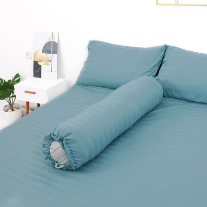 Sateen Touch Fitted Sheet Set in Misty Blue