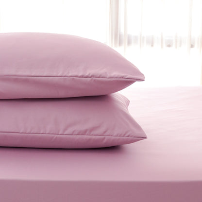 Sateen Touch Plain-dyed Fitted Sheet Set in Lilac