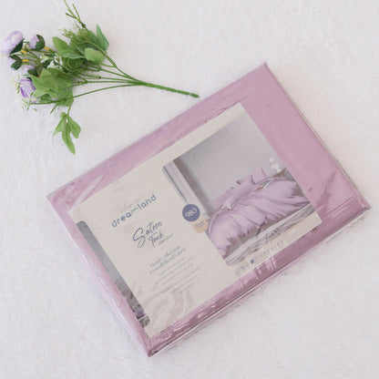 Sateen Touch Plain-dyed Fitted Sheet Set in Lilac